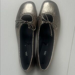 Zara pewter color ballet flat new- never worn